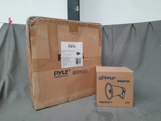 BOX OF APPROXIMATELY 5 ASSORTED ITEMS TO INCLUDE ACOUSTIC SOUND ISOLATION FOAM, INDOOR/OUTDOOR PA HORN SPEAKER, ETC - COLLECTION ONLY