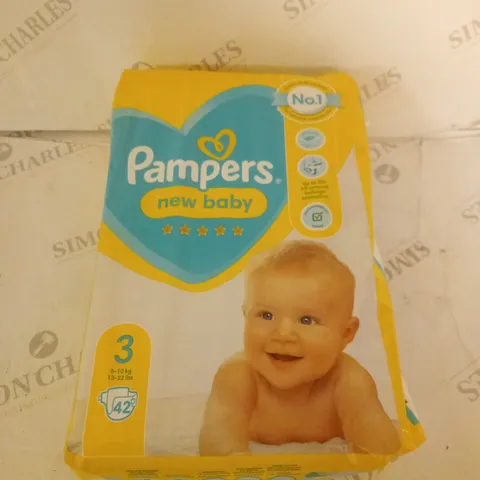 BOXED PAMPERS PACK OF 42 SIZE 3 (6-10KG) NAPPIES