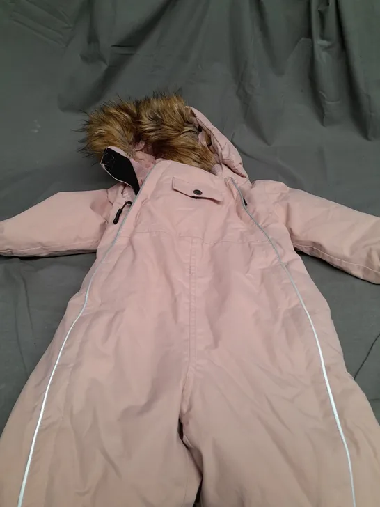 KULING LIGHT PINK PADDED JACKET WITH FUR HOOD - SIZE 92 KIDS