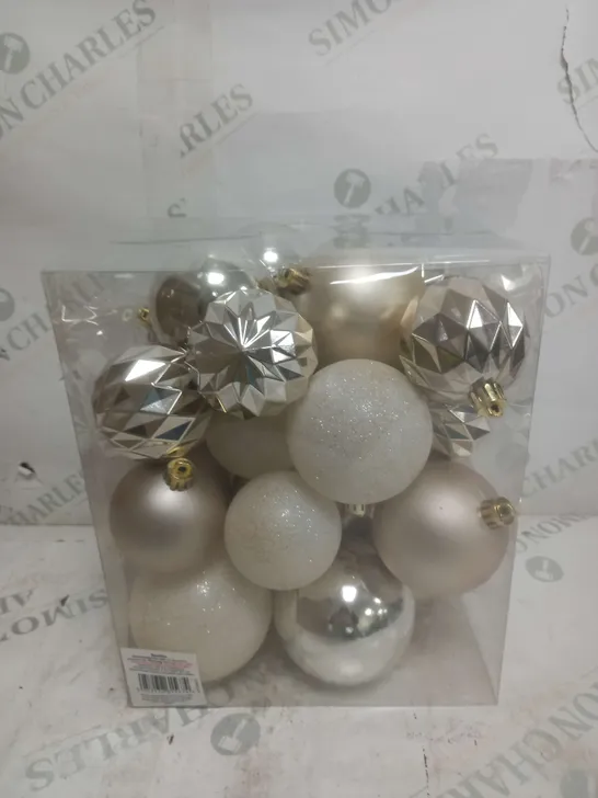 BRAND NEW 6 PACK BOXED CHRISTMAS TREE BAUBLES ROSE-GOLD