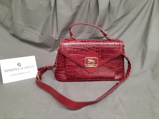 paul costelloe dressage ladies croc red leather handbag 