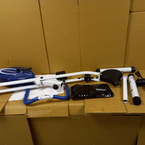 ULTRASPORT FOLDABLE EXERCISE BIKE WITH HAND PULSE SENSORS - BLUE AND WHITE - COLLECTION ONLY