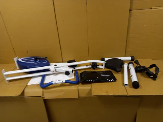 ULTRASPORT FOLDABLE EXERCISE BIKE WITH HAND PULSE SENSORS - BLUE AND WHITE - COLLECTION ONLY