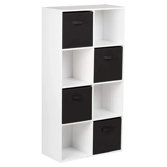 BOXED SELPH 61cm W CUBE BOOKCASE WITH BINS (1 BOX)