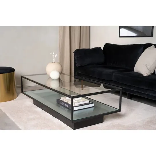 BOXED FLODEN FLOOR SHELF COFFEE TABLE WITH STORAGE (2 BOXES)