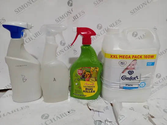 4 X ASSORTED HOUSEHOLD ITEMS TO INCLUDE COMFORT PURE XXL, PRORANTO BUG KILLER ETC - COLLECTION ONLY