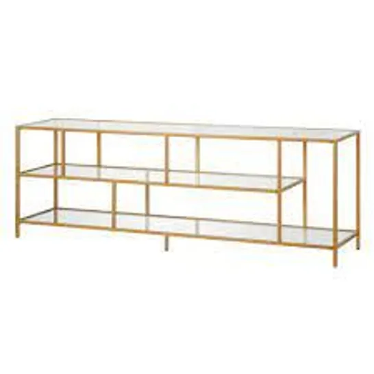 BOXED WOOTON TV STAND FOR TVS UP TO 85" BRASS FINISH (1 BOX)