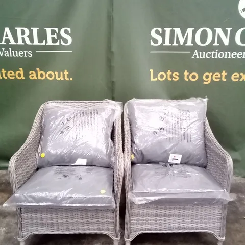 PAIR OF HAMILTON GREY RATTAN CHAIRS 