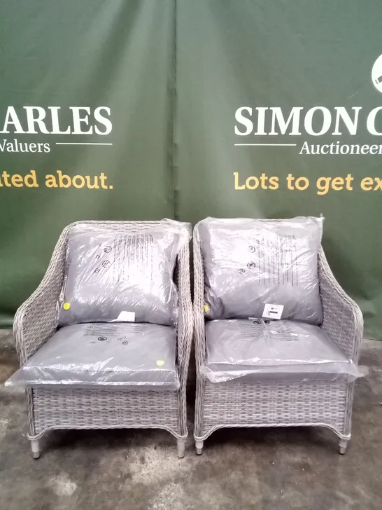 PAIR OF HAMILTON GREY RATTAN CHAIRS 