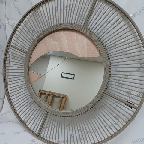 K BY KELLY HOPPEN BAMBOO TAUPE CIRCULAR MIRROR - COLLECTION ONLY