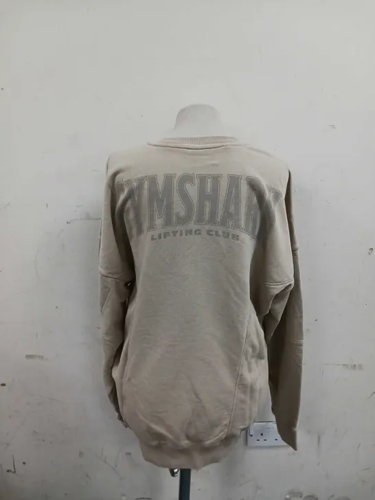 GYMSHARK HERITAGE WASHED CREW DESSET BEIGE ACID MEDIUM 