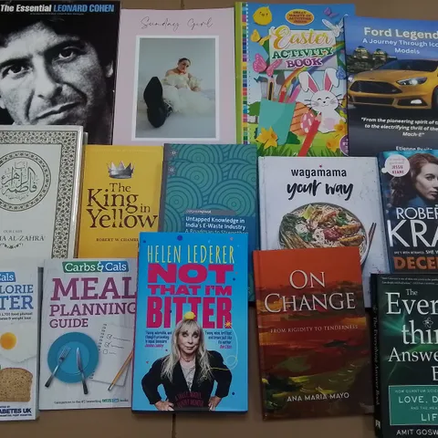 LARGE QUANTITY OF ASSORTED BOOKS TO INCLUDE VARIOUS COOKBOOKS, NOVELS AND CHILDREN'S BOOKS