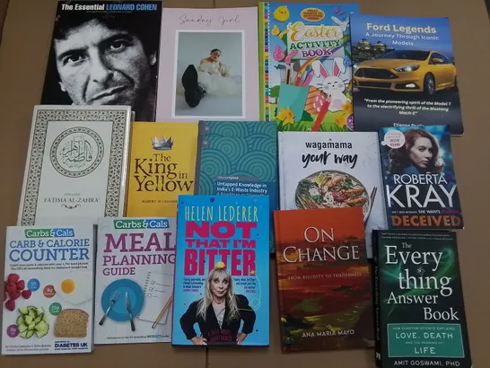LARGE QUANTITY OF ASSORTED BOOKS TO INCLUDE VARIOUS COOKBOOKS, NOVELS AND CHILDREN'S BOOKS