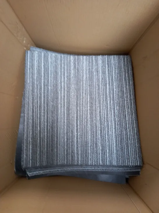 BOX OF APPROX 15 50X50CM CARPET TILES IN GREY STRIPE