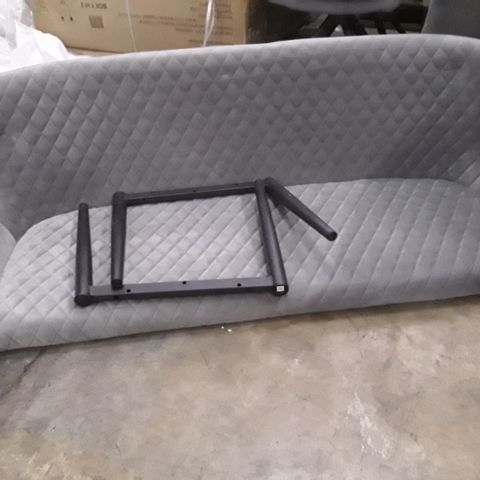 DESIGNER GREY QUILTED FABRIC UPHOLSTERED BENCH SEAT