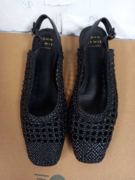 BOXED PAIR OF JOHN LEWIS SHOES (BLACK), SIZE 5 UK