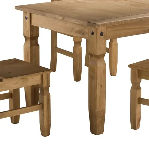 BOXED CASTILLON 4 - PERSON SOLID WOOD DINING TABLE - DISTRESSED WAXED PINE (2 BOXES)