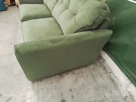 QUALITY BRITISH DESIGNER LOUNGE Co. THREE SEATER SOFA PLUSH GREEN FABRIC 