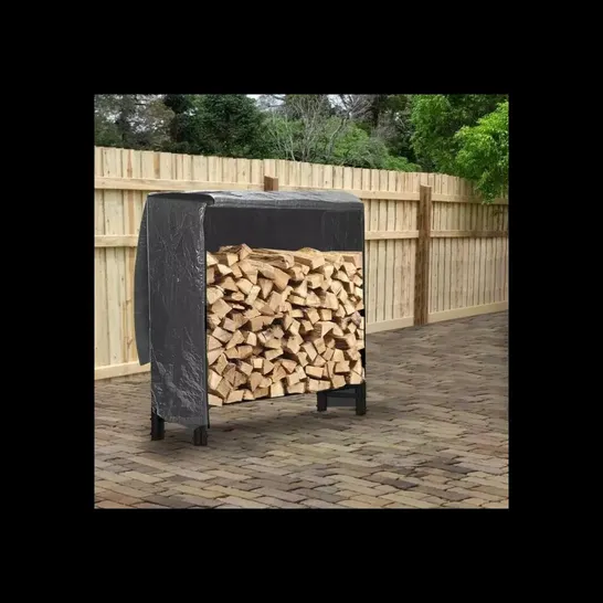 BOXED NEO 120cm OUTDOOR METAL LOG HOLDER STORAGE RACK (1 BOX)