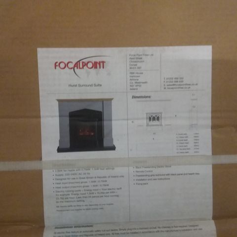 BOXED FOCAL POINT HURST SURROUND SUITE ELECTRIC FIREPLACE