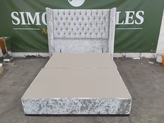 KING SIZED DESIGNER DIVAN BED WITH HEADBOARD - MISSING HEADBOARD FIXTURES (3 ITEMS)