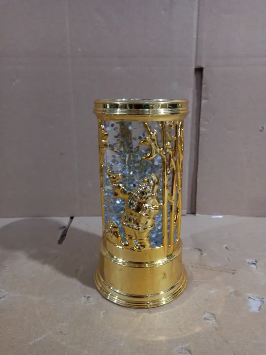 CHRISTMAS GOLD THEME DECORATIVE FLAMELESS CANDLE HOLDER 