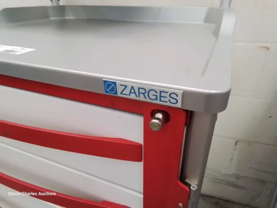 ZARGES MODULE CART WITH 5 LOCKABLE DRAWERS, LAPTOP & DRIP STANDS