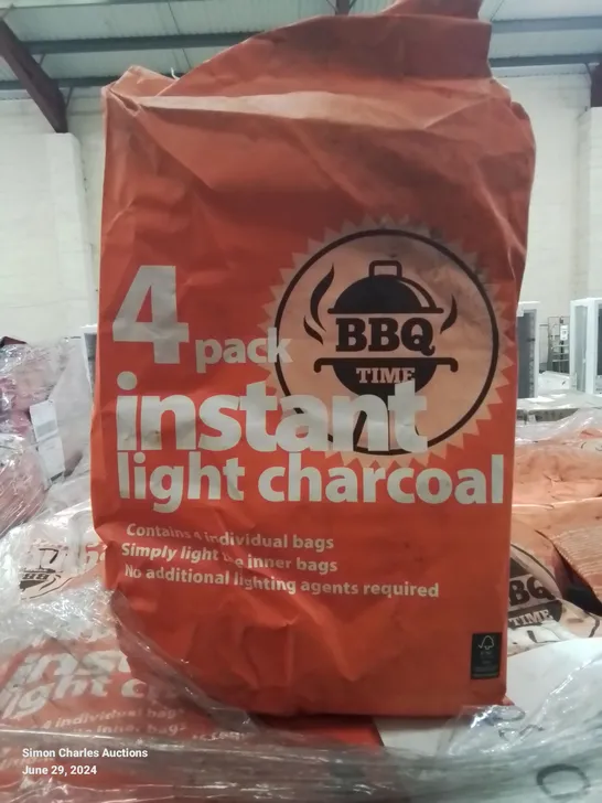 PALLET TO CONTAIN APPROX 110 BAGS OF 4 PACK INSTANT LIGHT CHARCOAL BAGS 