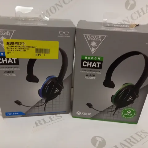 BOX OF APPROX 6 TURTLE BEACH RECON CHAT WIRED GAMING HEADSETS FOR XBOX AND PLAYSTATION 