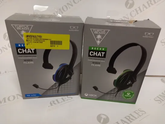 BOX OF APPROX 6 TURTLE BEACH RECON CHAT WIRED GAMING HEADSETS FOR XBOX AND PLAYSTATION 