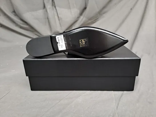 BOXED PAIR OF YVET SAINT LAURENT ANAIS SLINGBACK FLATS IN BLACK SIZE EU 37 1/2