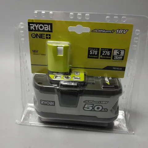 BOXED RYOBI RB18L50 18V ONE+ LITHIUM+ 5.0AH BATTERY