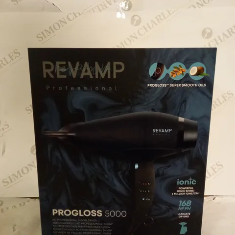 BRAND NEW BOXED REVAMP PROGLOSS 5000 AC PROFESSIONAL 2400W DRYER DR-5000-GB