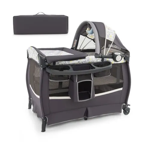 BOXED 4 IN 1 PORTABLE BABY NURSERY CENTER WITH BASSINET - GREY