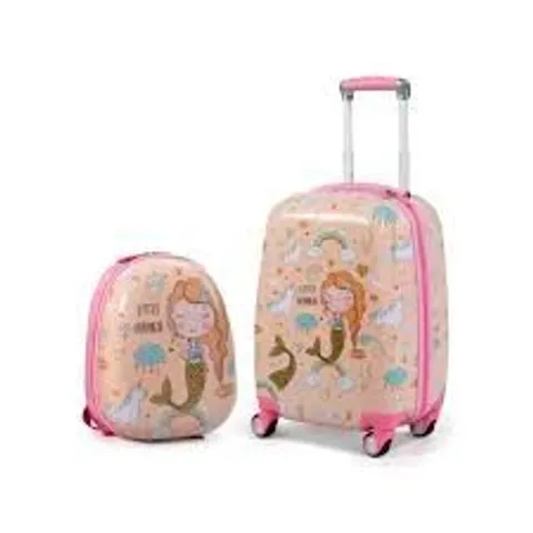 BOXED KIDS LUGGAGE SET WITH ROLLING SUITCASE & BACKPACK, PINK - 2 PIECE (1 BOX)