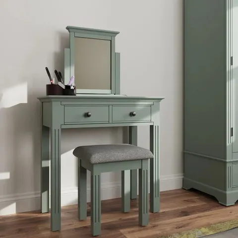 BOXED LAVOIE SOLID WOOD DRESSING TABLE - CACTUS GREEN