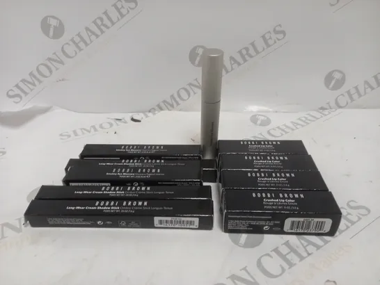 APPROXIMATELY 10 ASSORTED BOBBI BROWN MAKE-UP PRODUCTS TO INCLUDE EYE SHADOW, MASCARA & LIPSTICK 