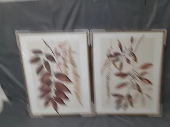 DRIED LEAF CANVAS WALL ART – SET OF 2 RRP £30