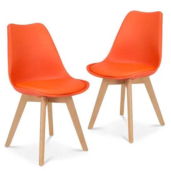 SET OF 2 DELORIS UPHOLSTERED SIDE CHAIR, IN ORANGE 