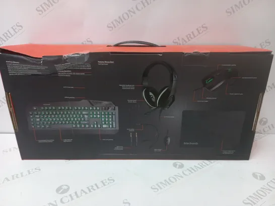 BRAND NEW BOXED BLACKWEB 4 IN 1 GAMING KIT INCLUDING KEYBOARD, MOUSE AND HEADSET