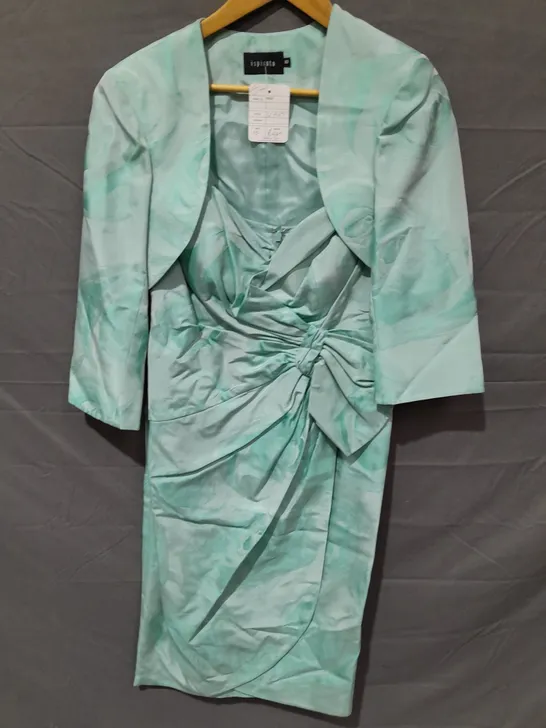 ISPIRATO DRESS AND JACKET IN AQUA GREEN - 10