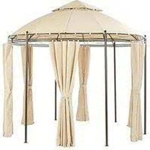 BOXED GRADE 1 CREAM 3M ROUND SHOWERPROOF GAZEBO (1 BOX)