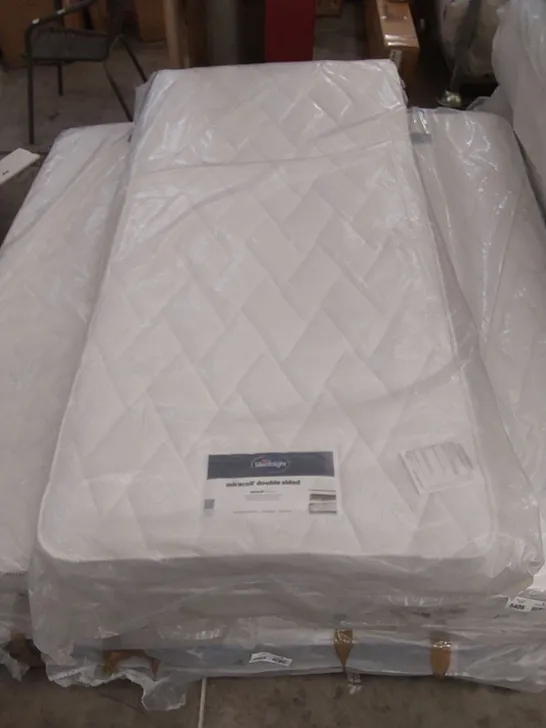 QUALITY BAGGED SILENTNIGHT 3FT SINGLE MIRACOIL DOUBLE SIDED MATTRESS