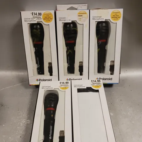 5 X BOXED POLAROID UNIVERSAL MICROPHONES	