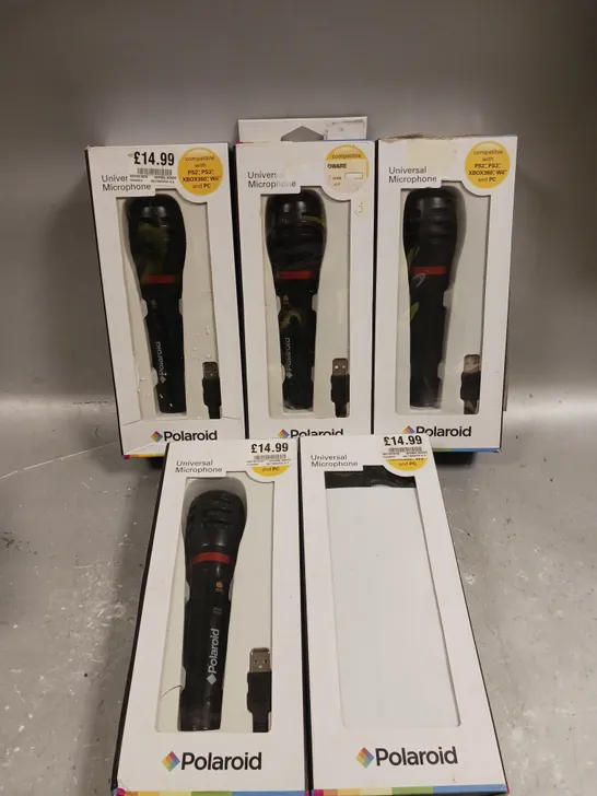 5 X BOXED POLAROID UNIVERSAL MICROPHONES	