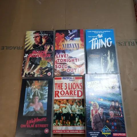 BOX OF APPROXIMATELY 20 ASSORTED VHS TAPES TO INCLUDE BLADE RUNNER, THE EXORCIST, THE THING ETC