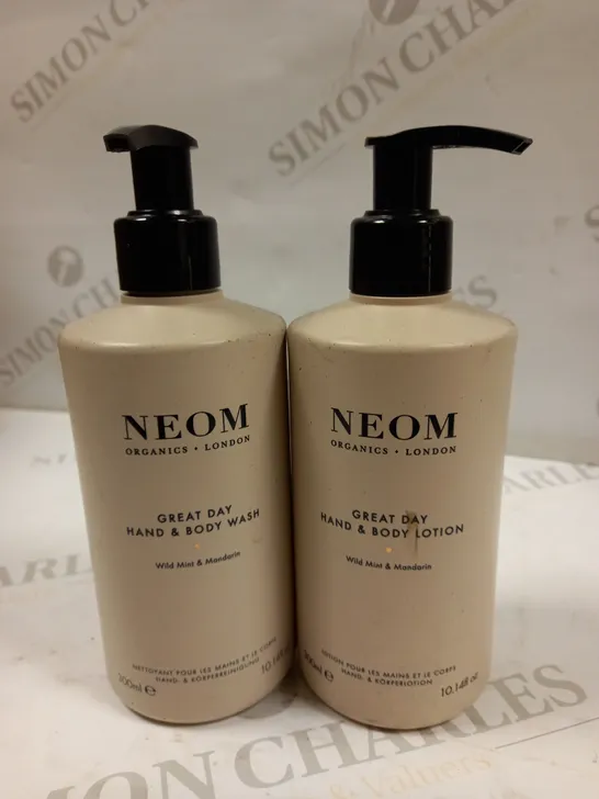 NEOM GREAT DAY HAND & BODY WASH/LOTION SET 300ml EACH