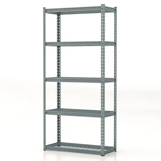 BOXED GIANTEX 5-TIER STORAGE SHELVES, 35.5" X 15.5" X 72" UTILITY RACK SHELF - GREY