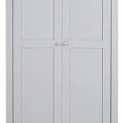 BOXED GRADE 1 HANNA 2-DOOR 1-DRAWER WARDROBE - GREY/OAK TOP (2 BOXES)