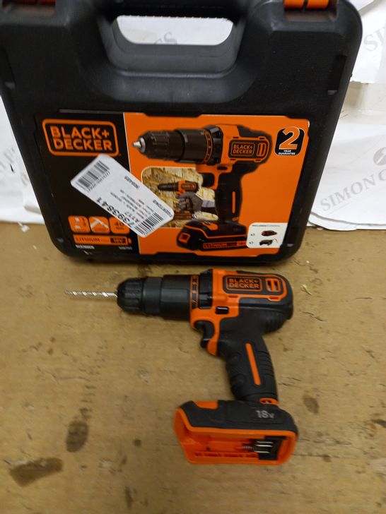 BLACK+DECKER 18 V CORDLESS 2-GEAR COMBI HAMMER DRILL POWER TOOL 